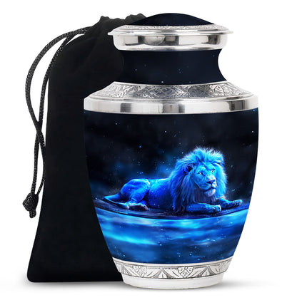 Lion Theme Large Urn 10 Inch