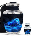 Lion Theme Large Urn With 1 Keepsake Urn
