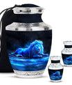 Lion Theme Large Urn With 2 Keepsake Urn