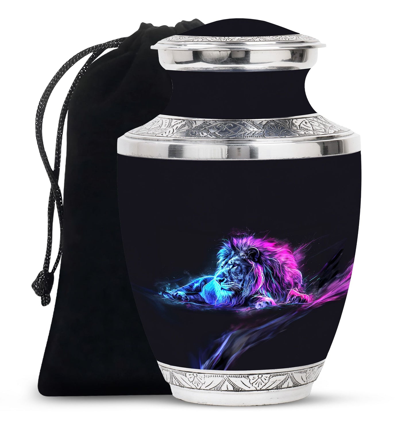 Lion Theme Large Urn 10 Inch