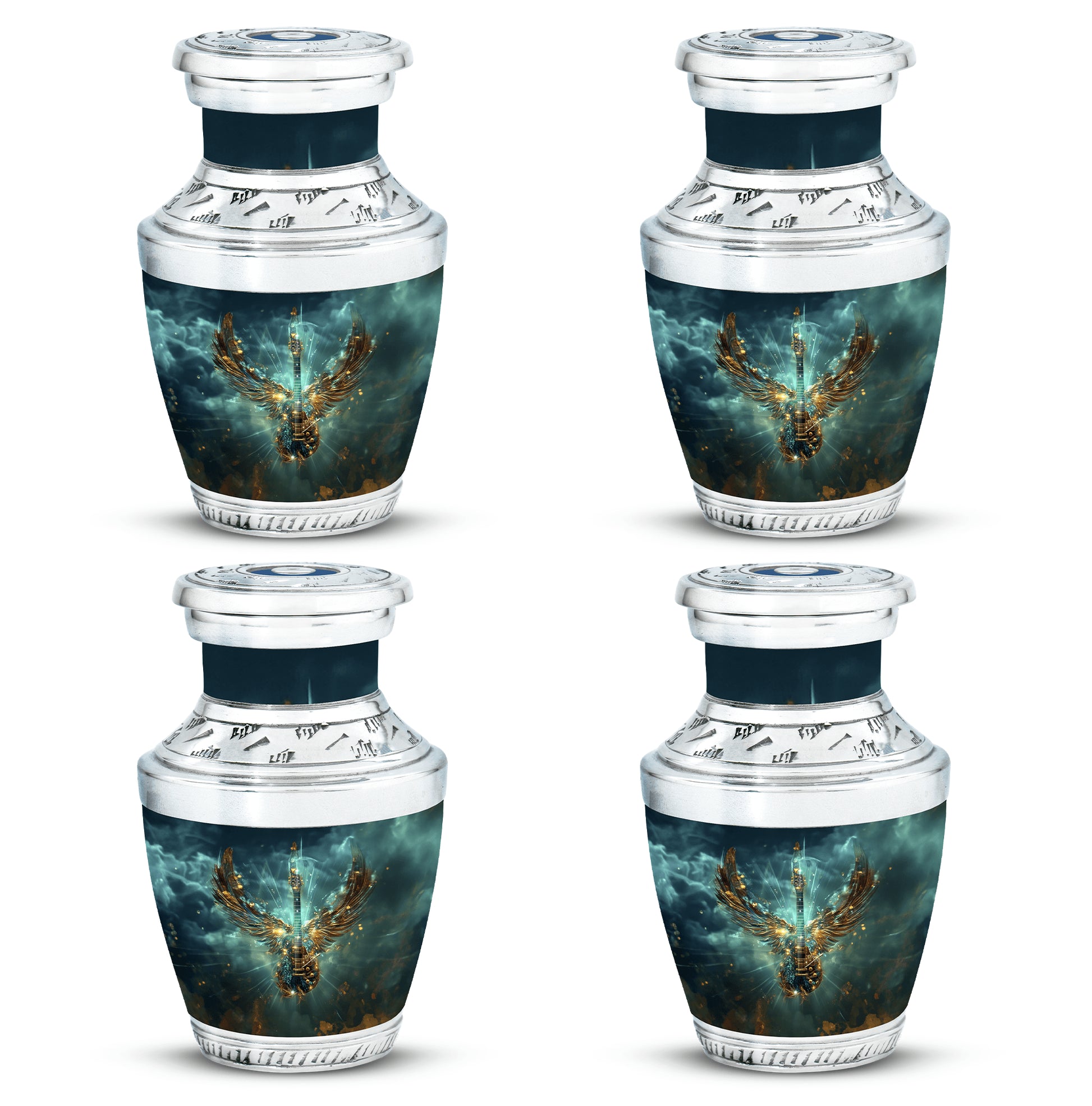 Guitar Theme 3 Inch Keepsake Pack of 4