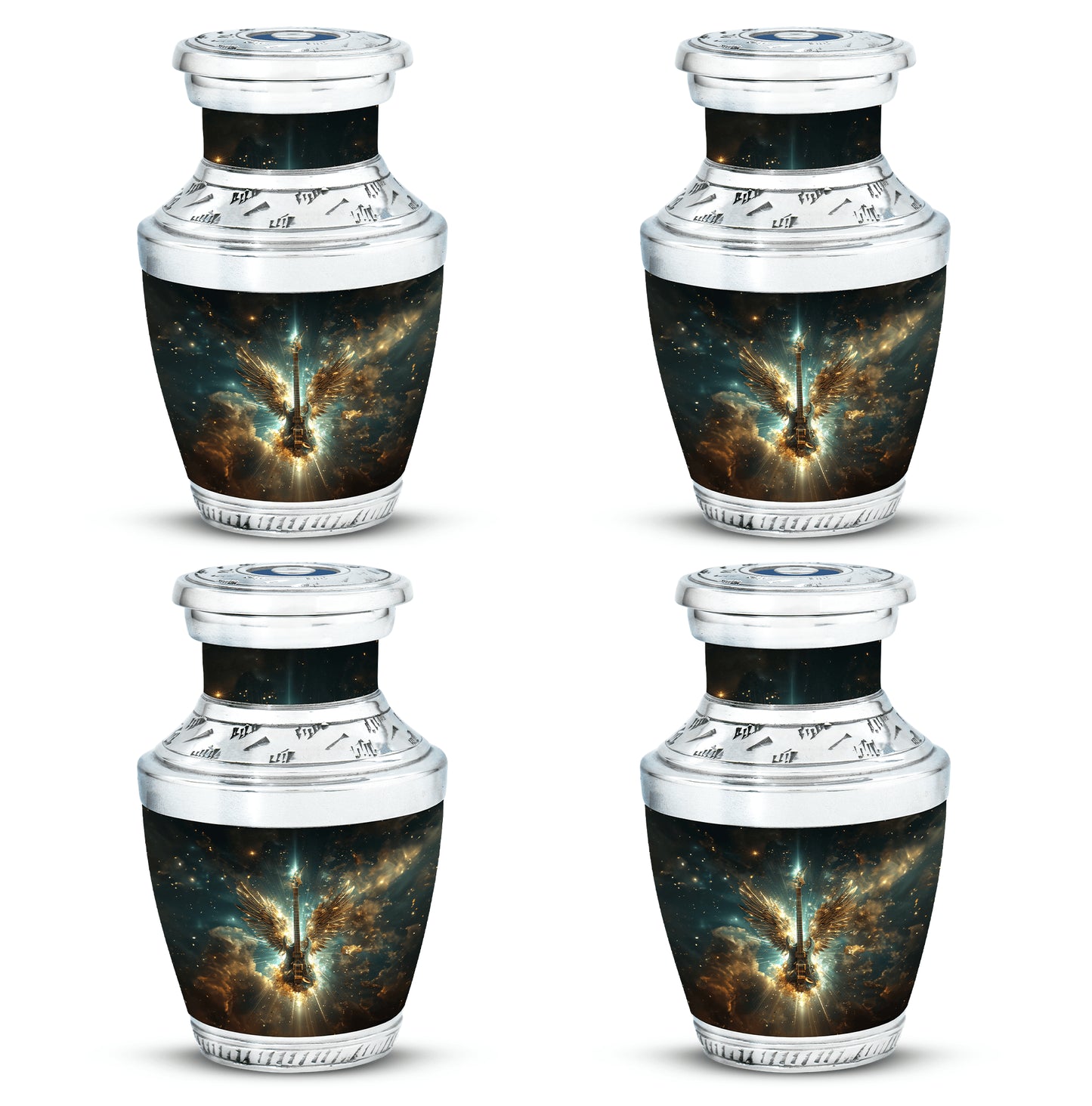 Guitar Theme 3 Inch Keepsake Pack of 4