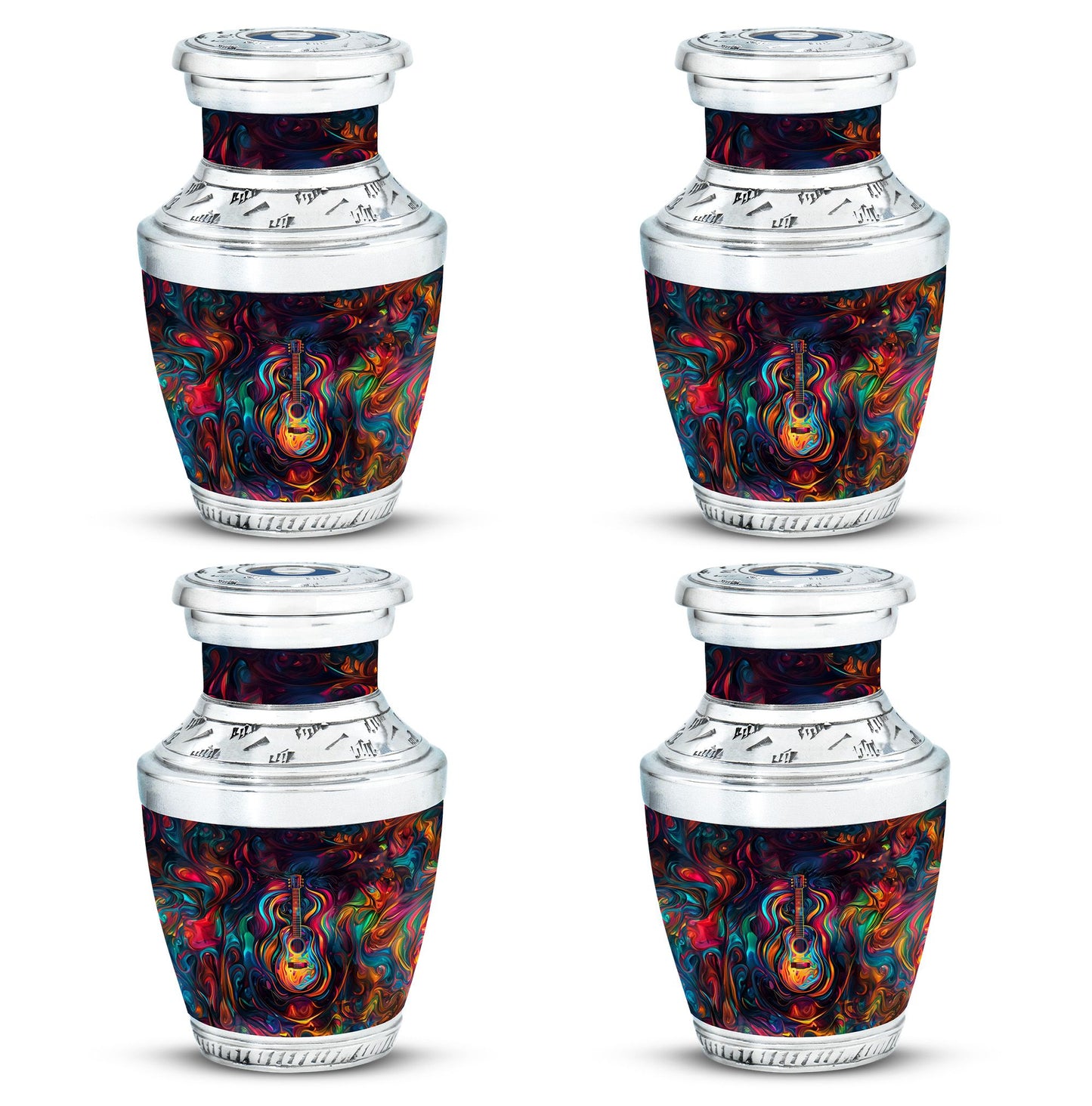 Guitar Theme 3 Inch Keepsake Pack of 4