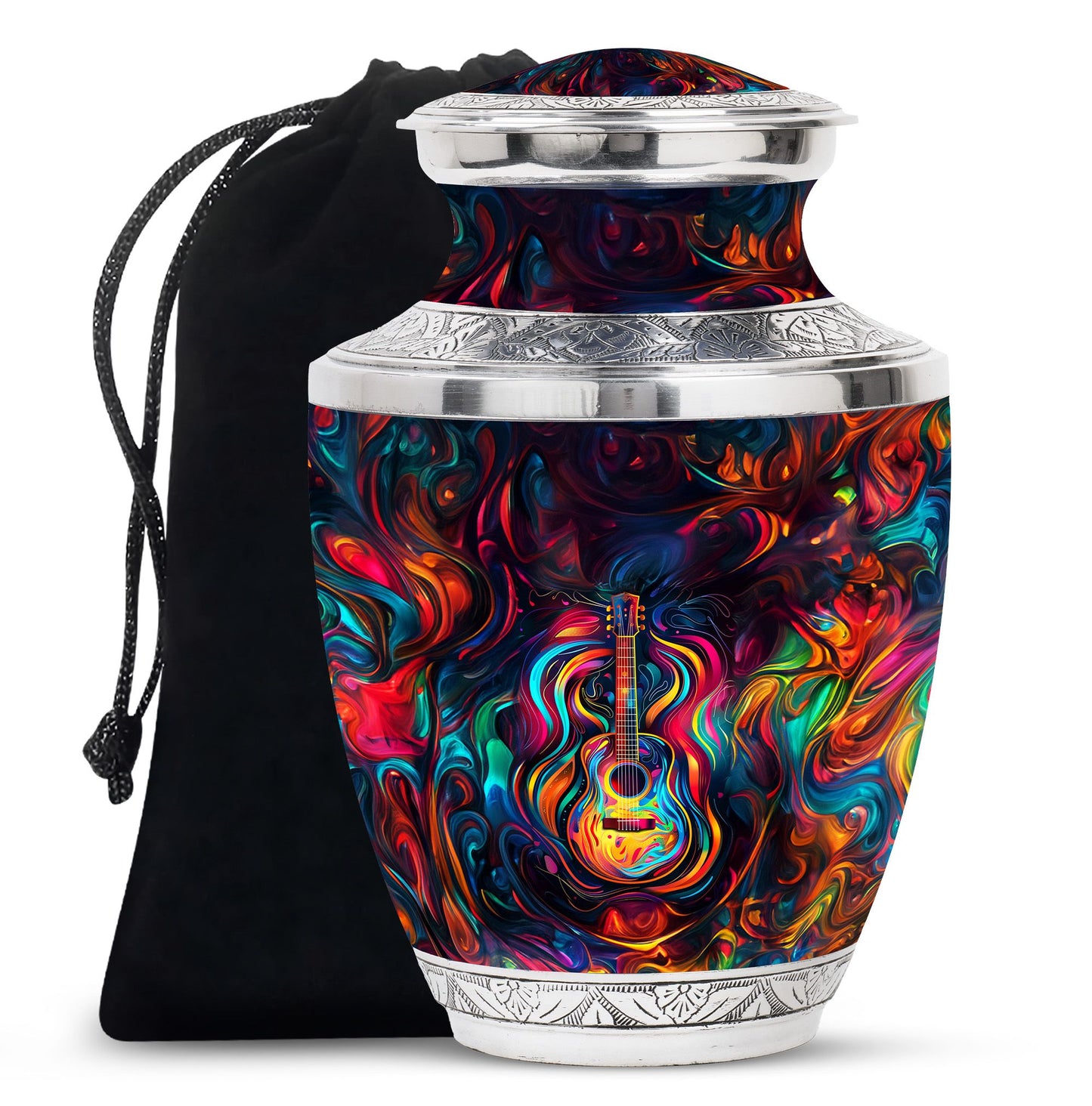 Guitar Theme Large Urn 10 Inch