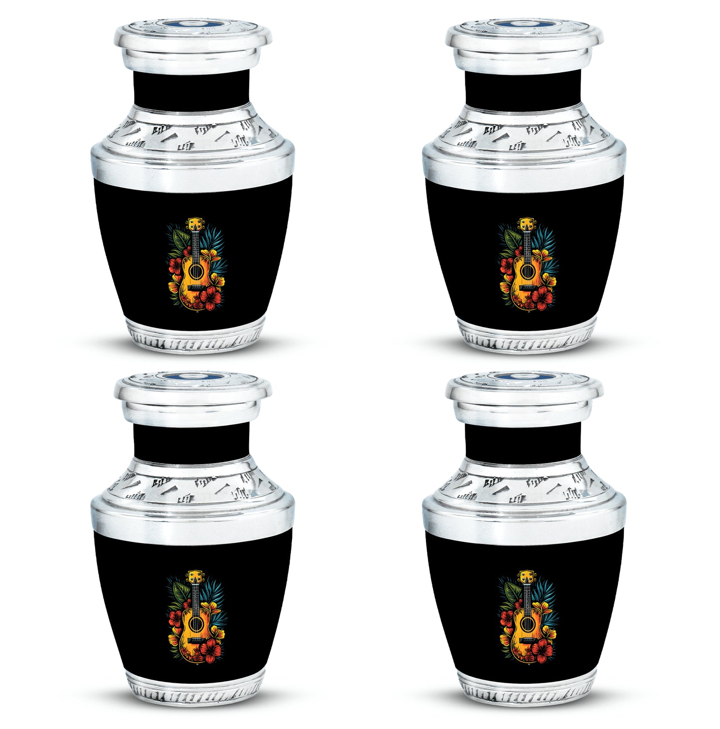 Guitar Theme 3 Inch Keepsake Pack of 4