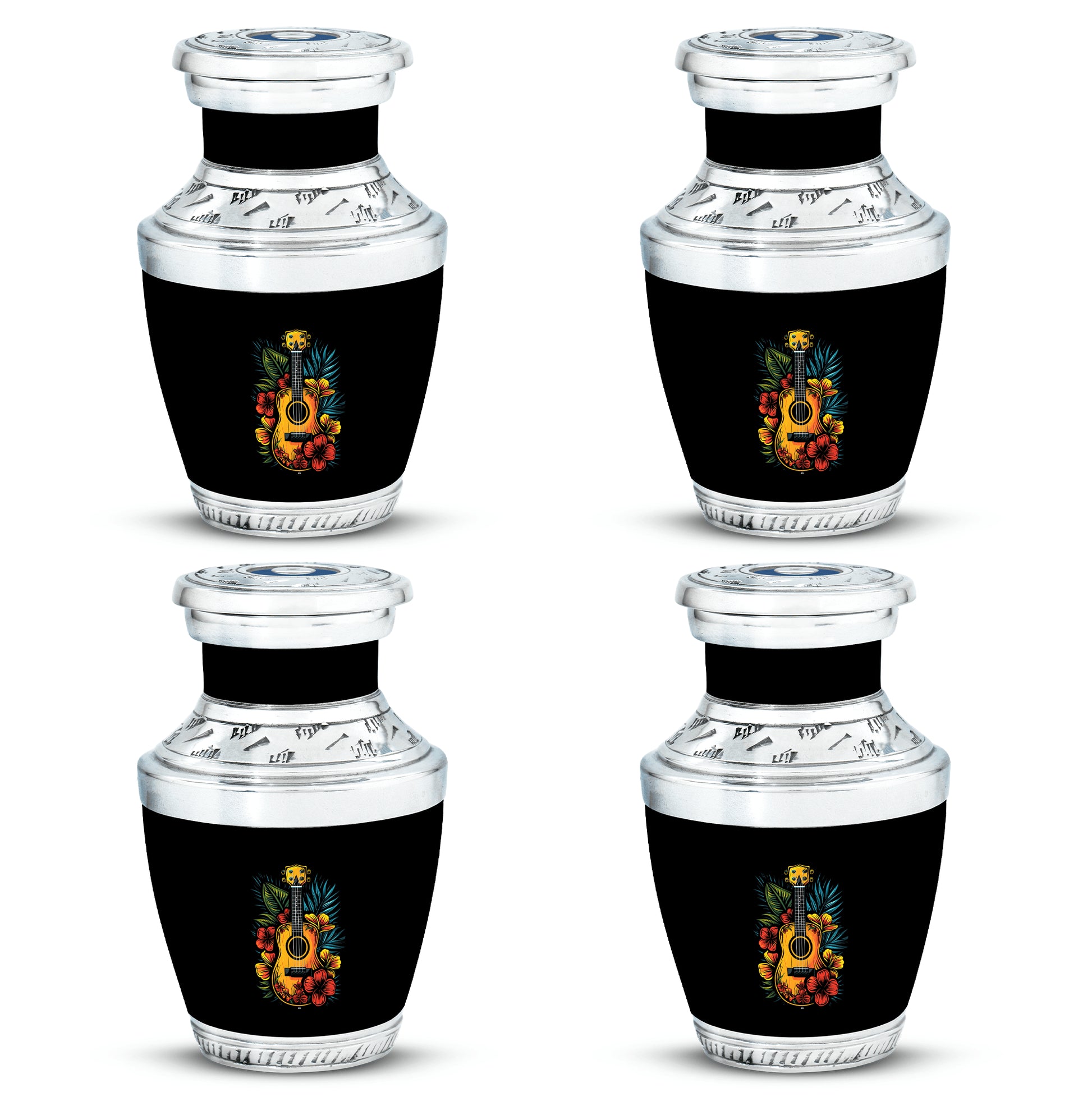 Guitar Theme 3 Inch Keepsake Pack of 4