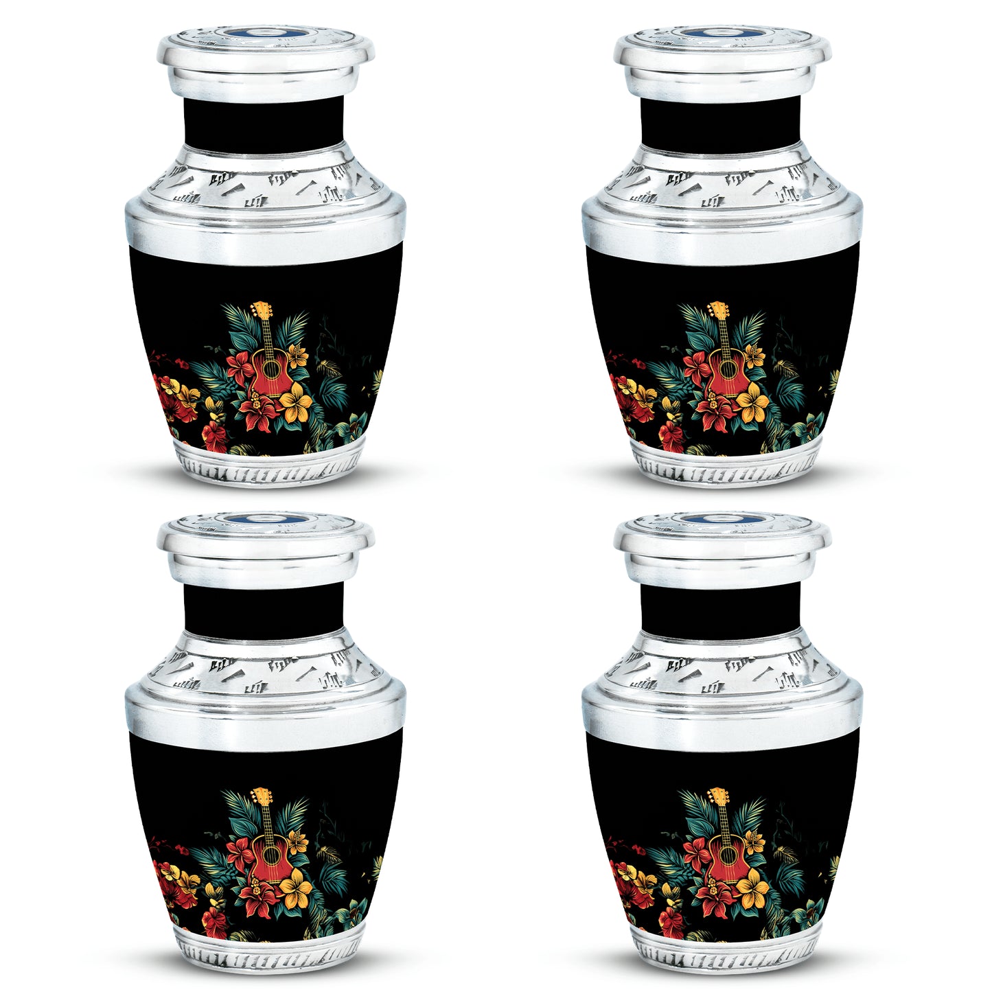 Guitar Theme 3 Inch Keepsake Pack of 4