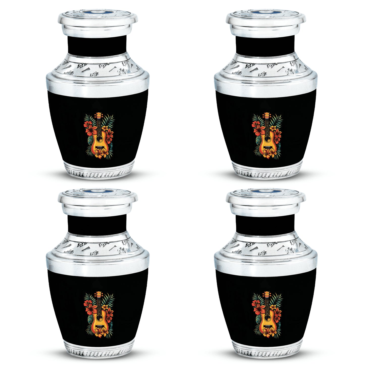 Guitar Theme 3 Inch Keepsake Pack of 4