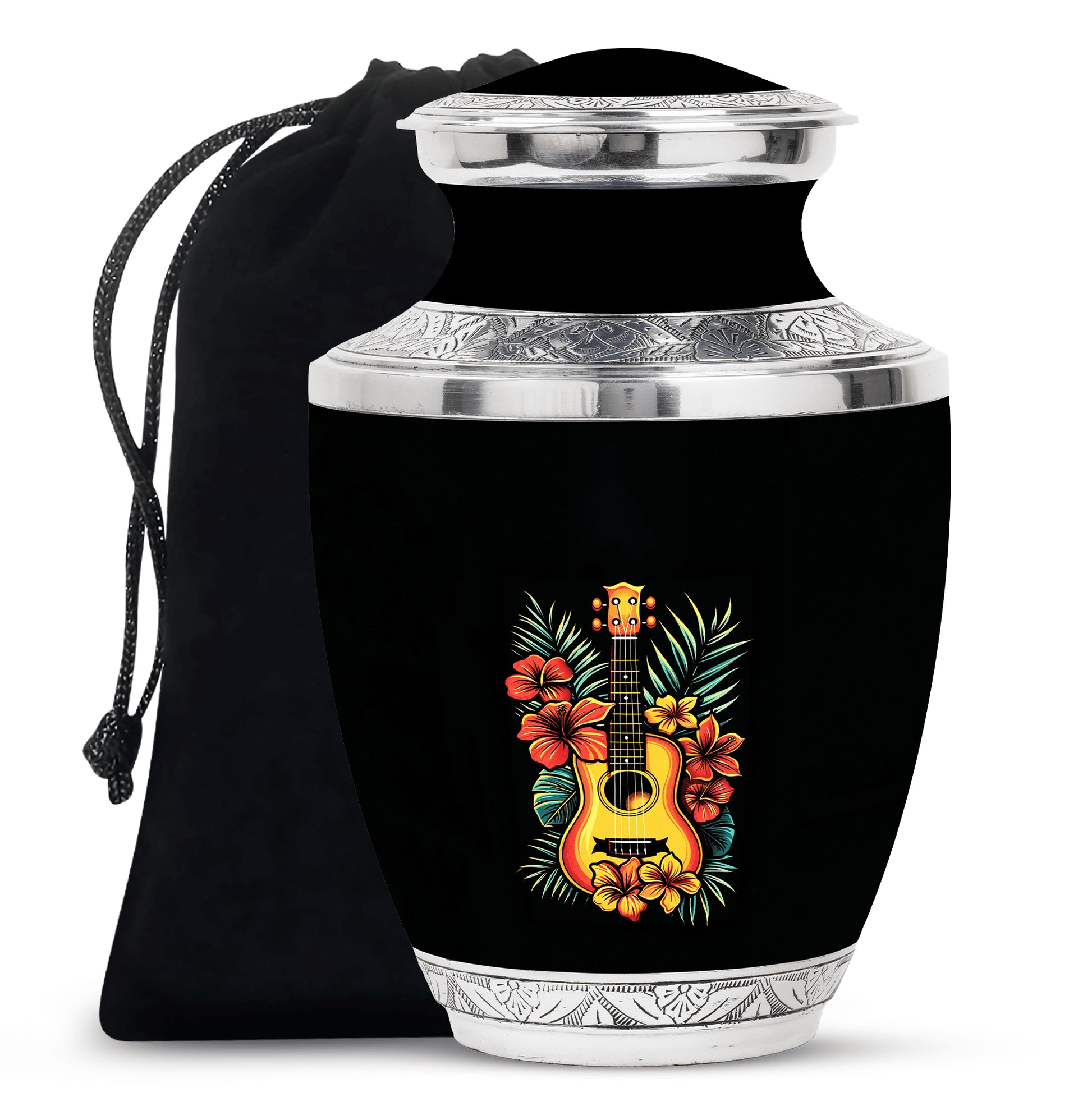 Guitar Theme Large Urn 10 Inch