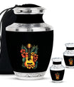 Guitar Theme Large Urn With 2 Keepsake Urn
