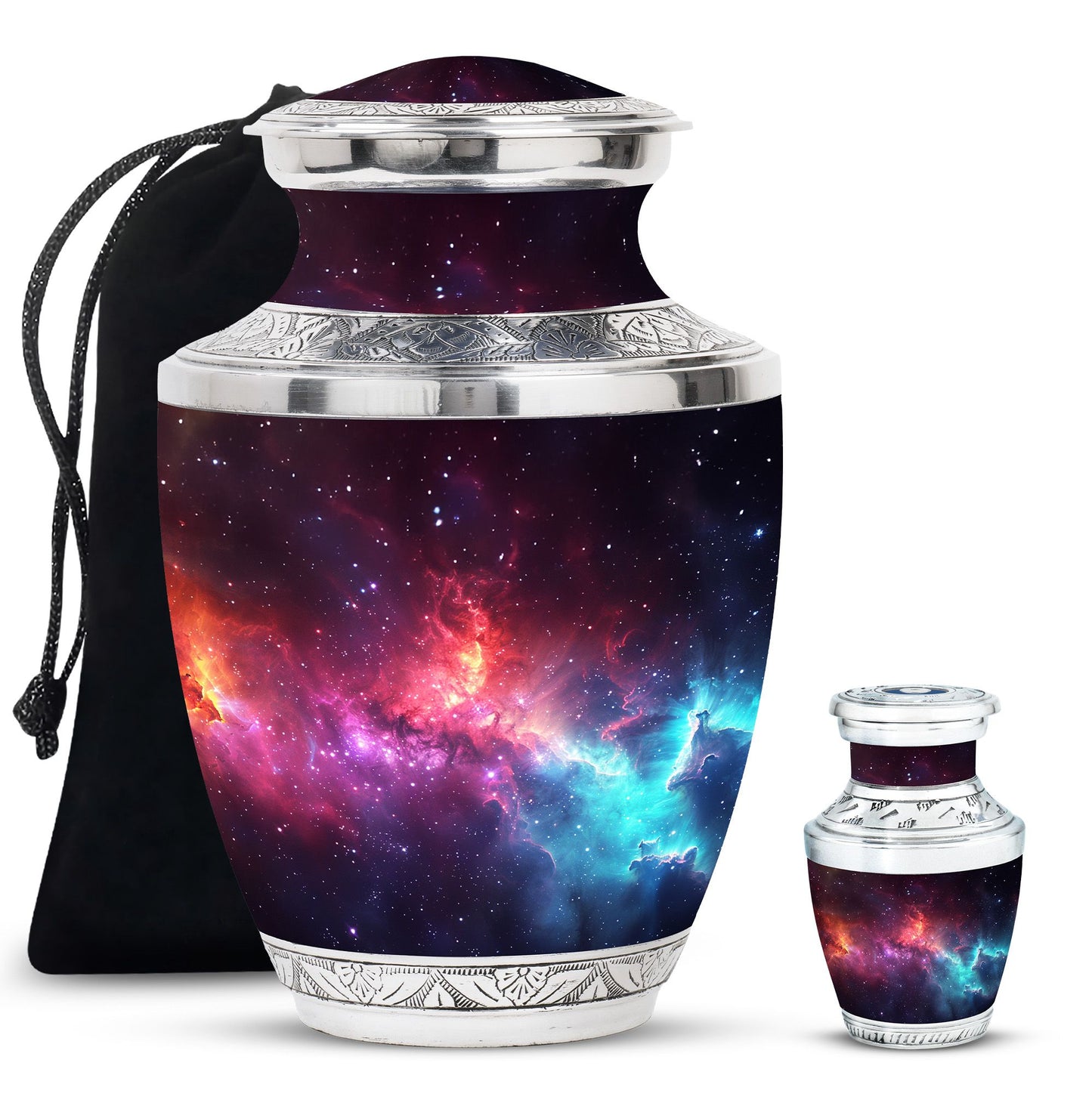 Galaxy Theme Large Urn With 1 Keepsake Urn