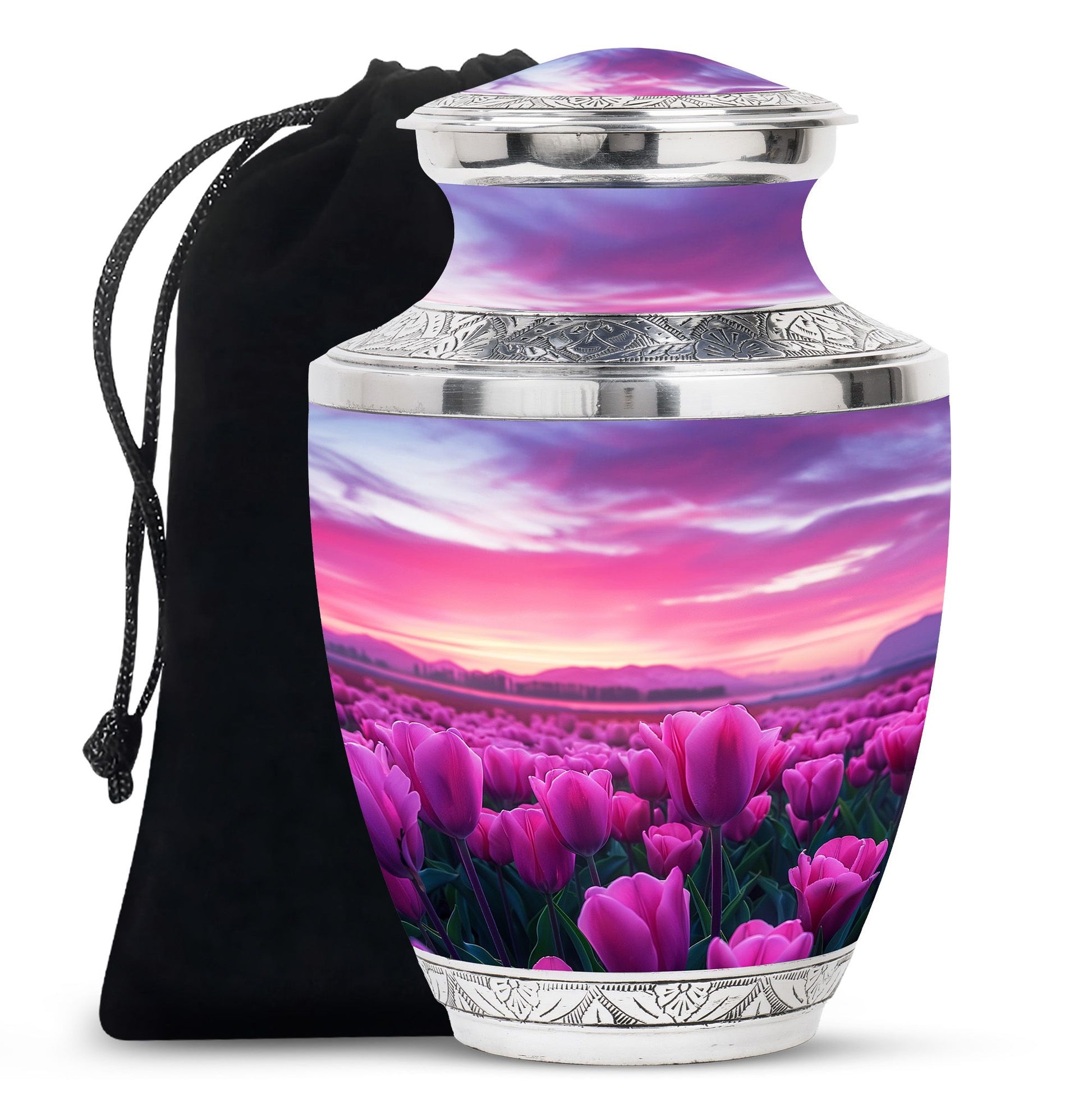 Tulips Theme Large Urn 10 Inch