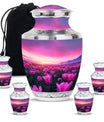 Tulips Theme Large Urn With 4 Keepsake Urn
