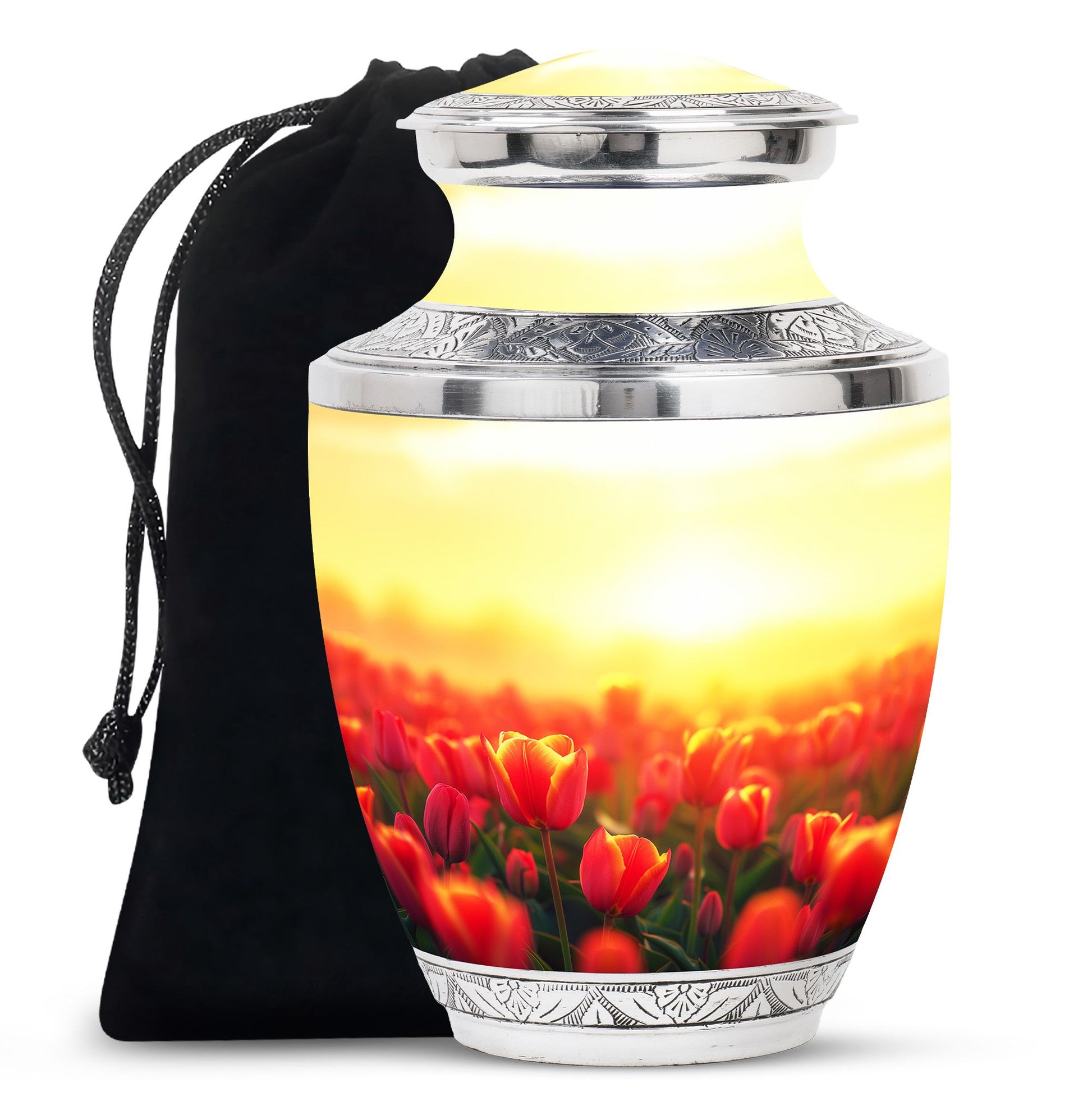 Tulips Theme Large Urn 10 Inch