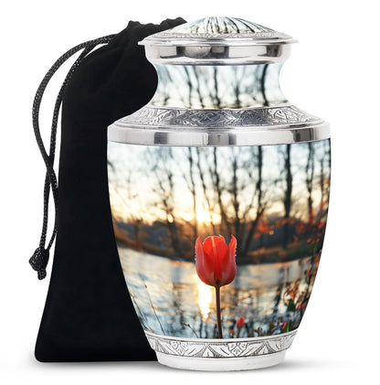 Tulips Theme Large Urn 10 Inch
