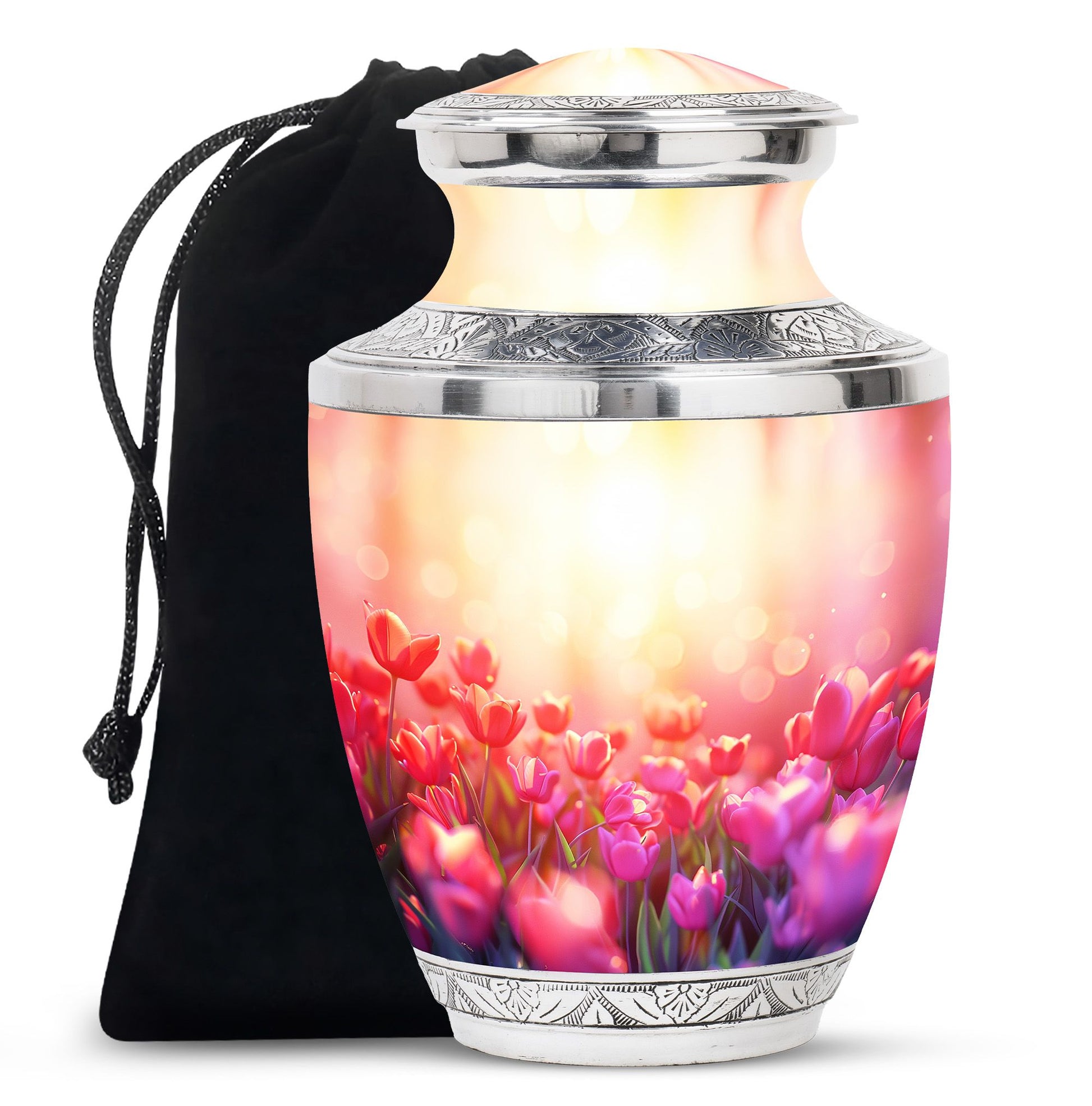 Tulips Theme Large Urn 10 Inch
