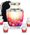 Tulips Theme Large Urn With 4 Keepsake Urn