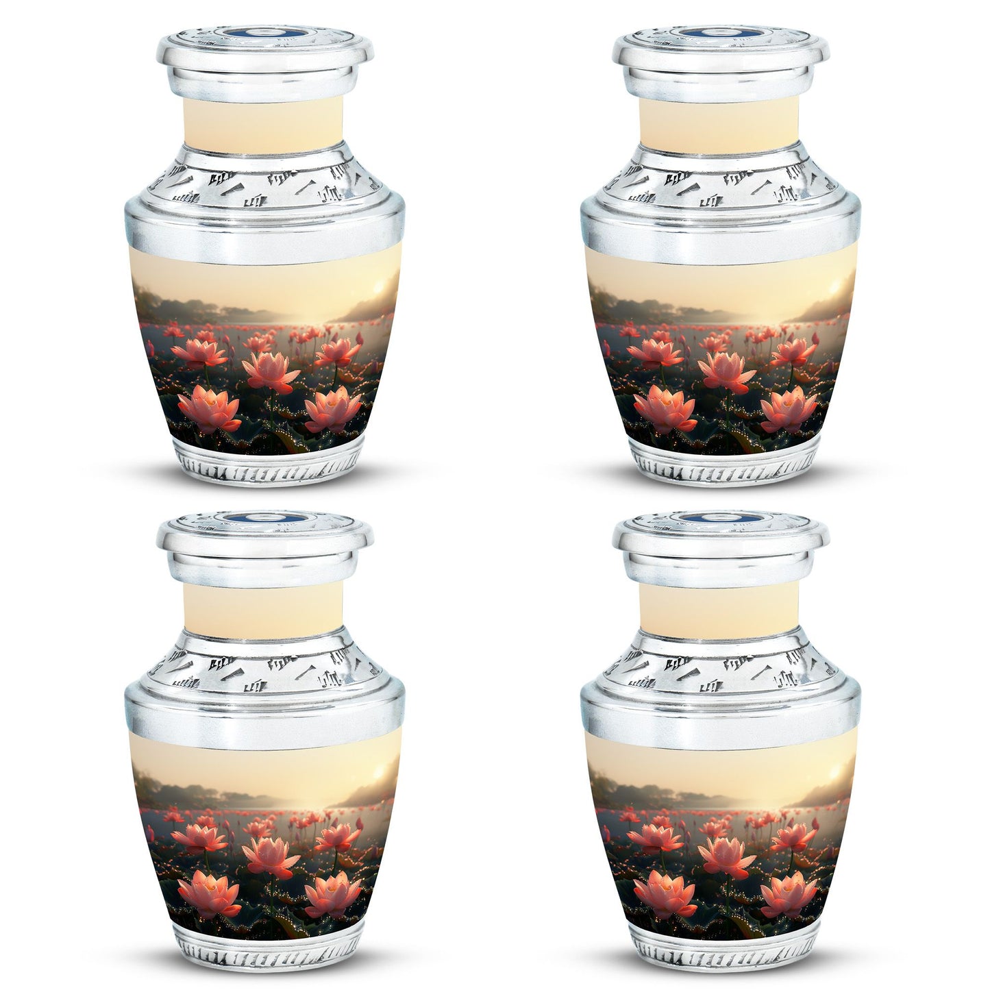 Lotus Theme 3 Inch Keepsake Pack of 4