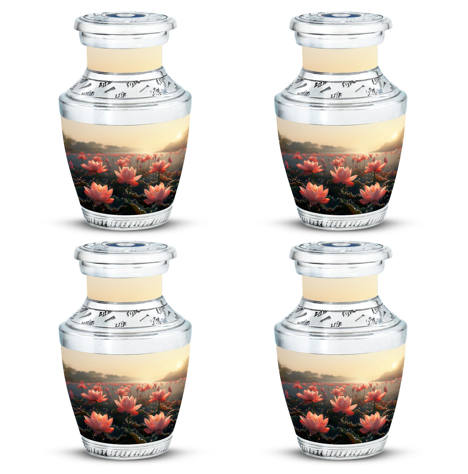 Lotus Theme 3 Inch Keepsake Pack of 4