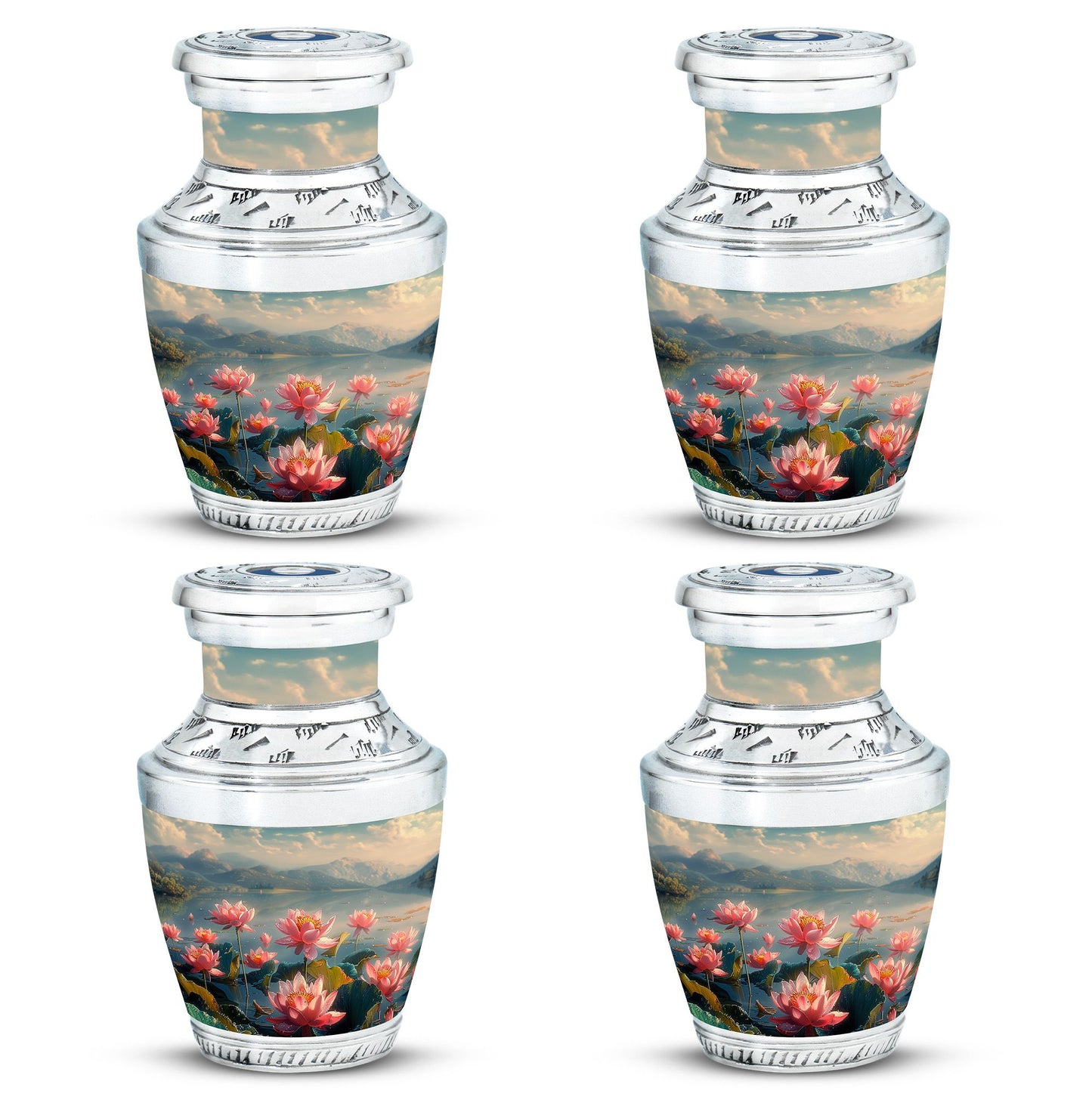 Lotus Theme 3 Inch Keepsake Pack of 4