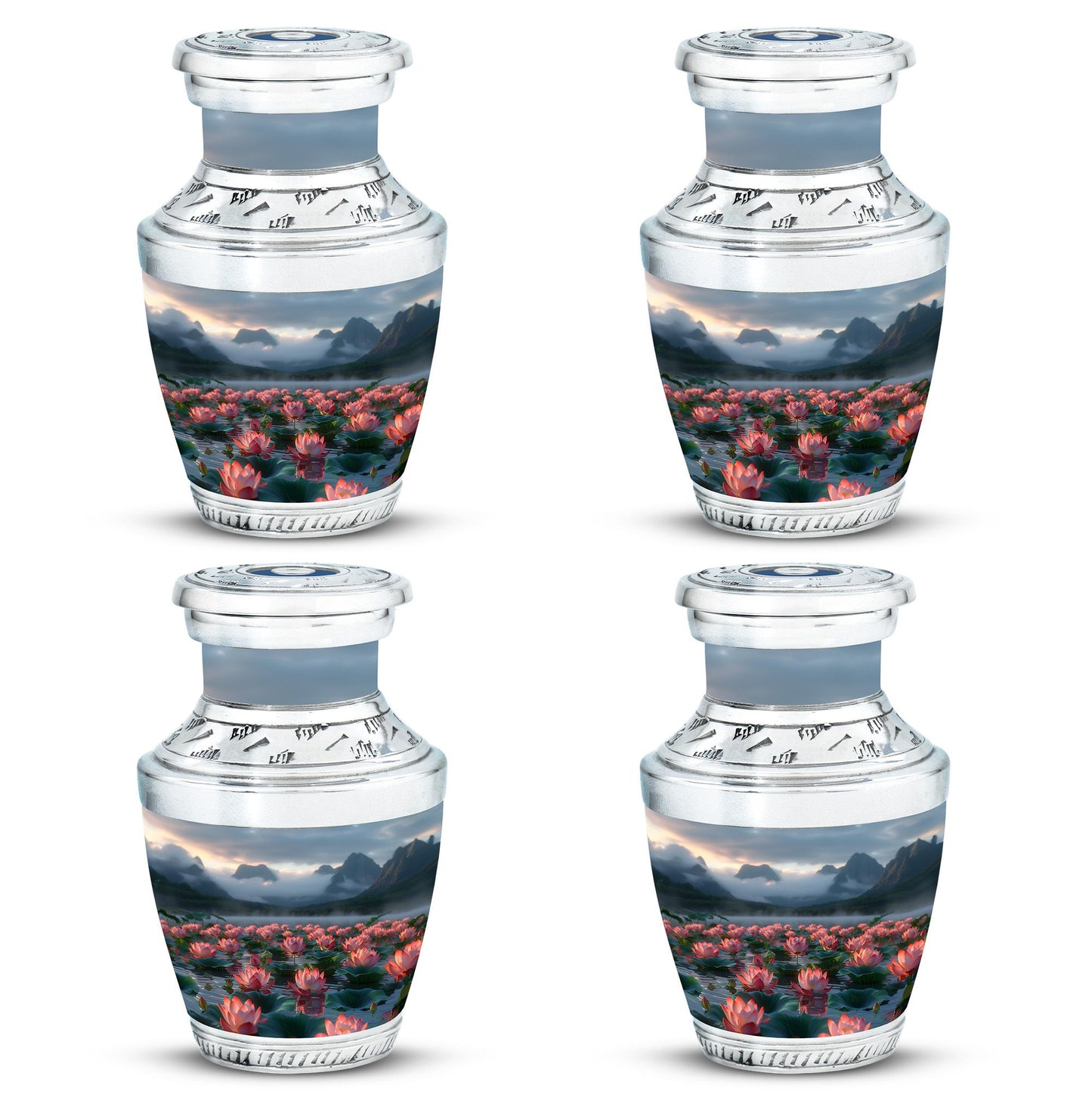 Lotus Theme 3 Inch Keepsake Pack of 4