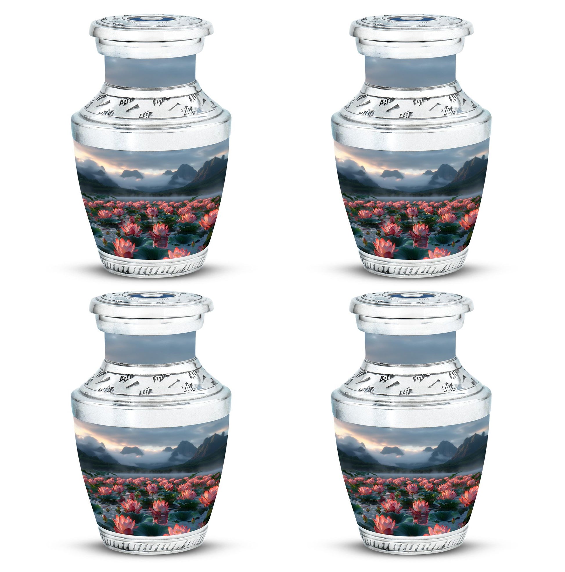 Lotus Theme 3 Inch Keepsake Pack of 4