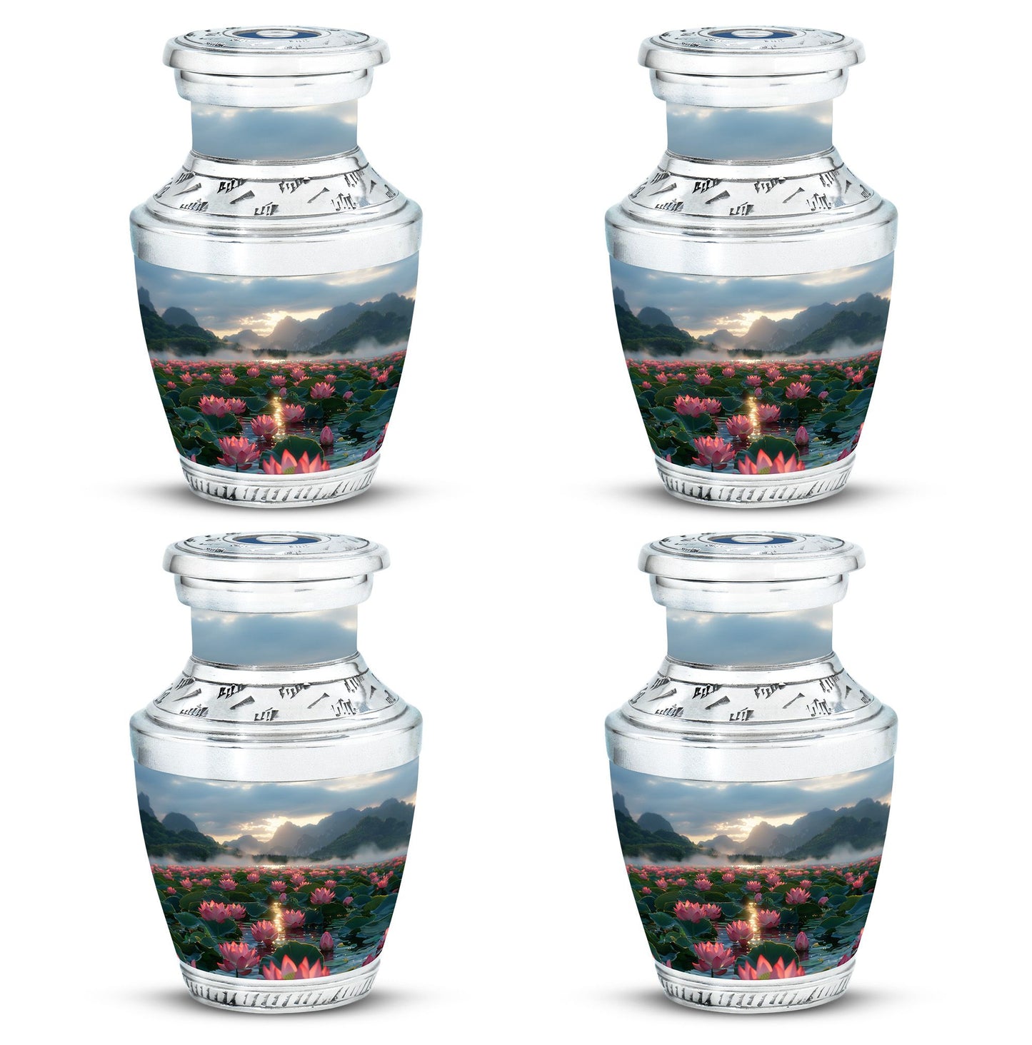 Lotus Theme 3 Inch Keepsake Pack of 4