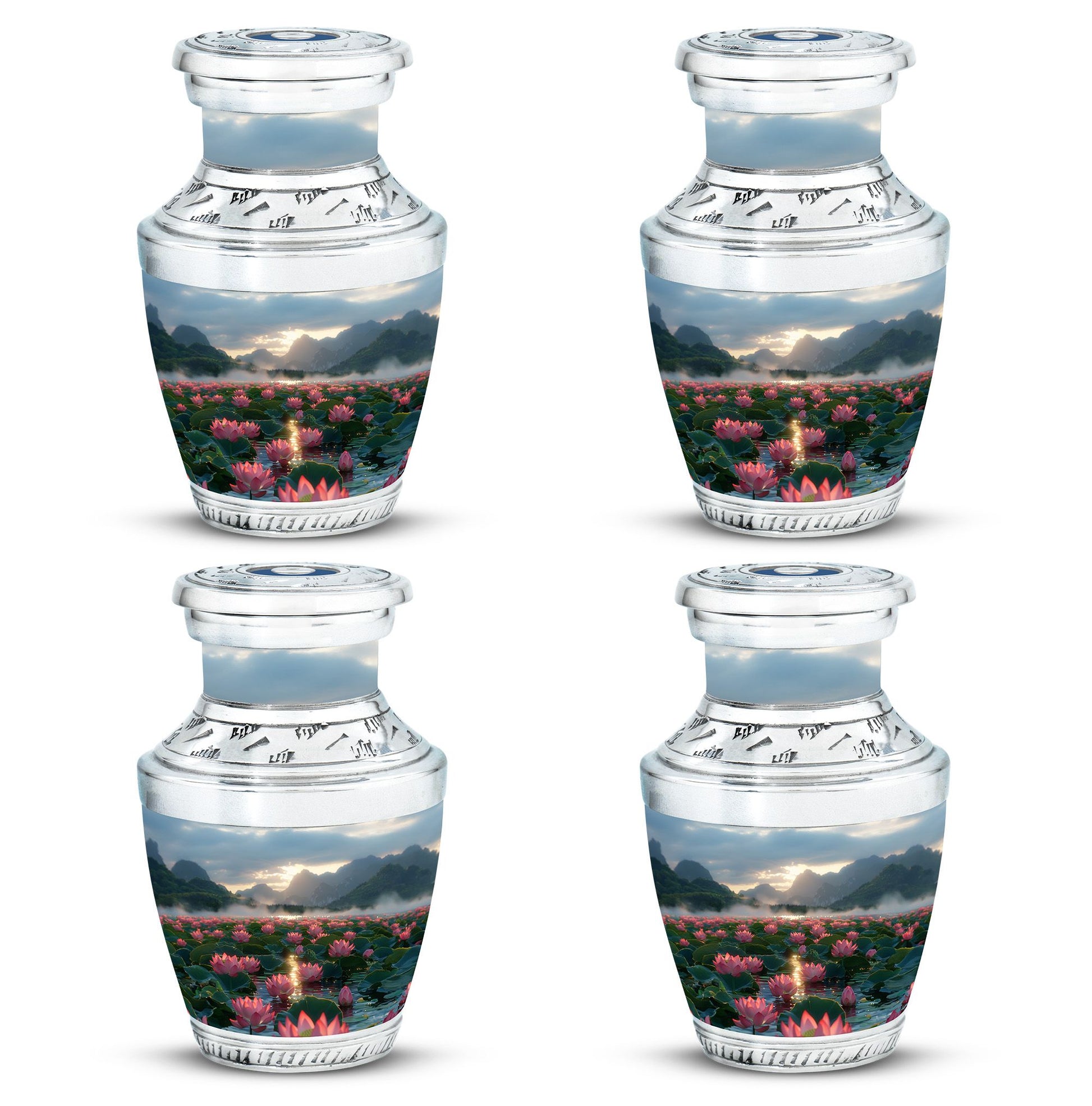 Lotus Theme 3 Inch Keepsake Pack of 4