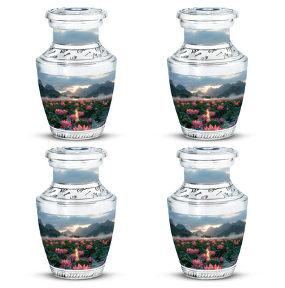 Lotus Theme 3 Inch Keepsake Pack of 4