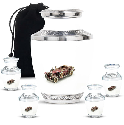 Car Theme Large Urn With 4 Keepsake Urn