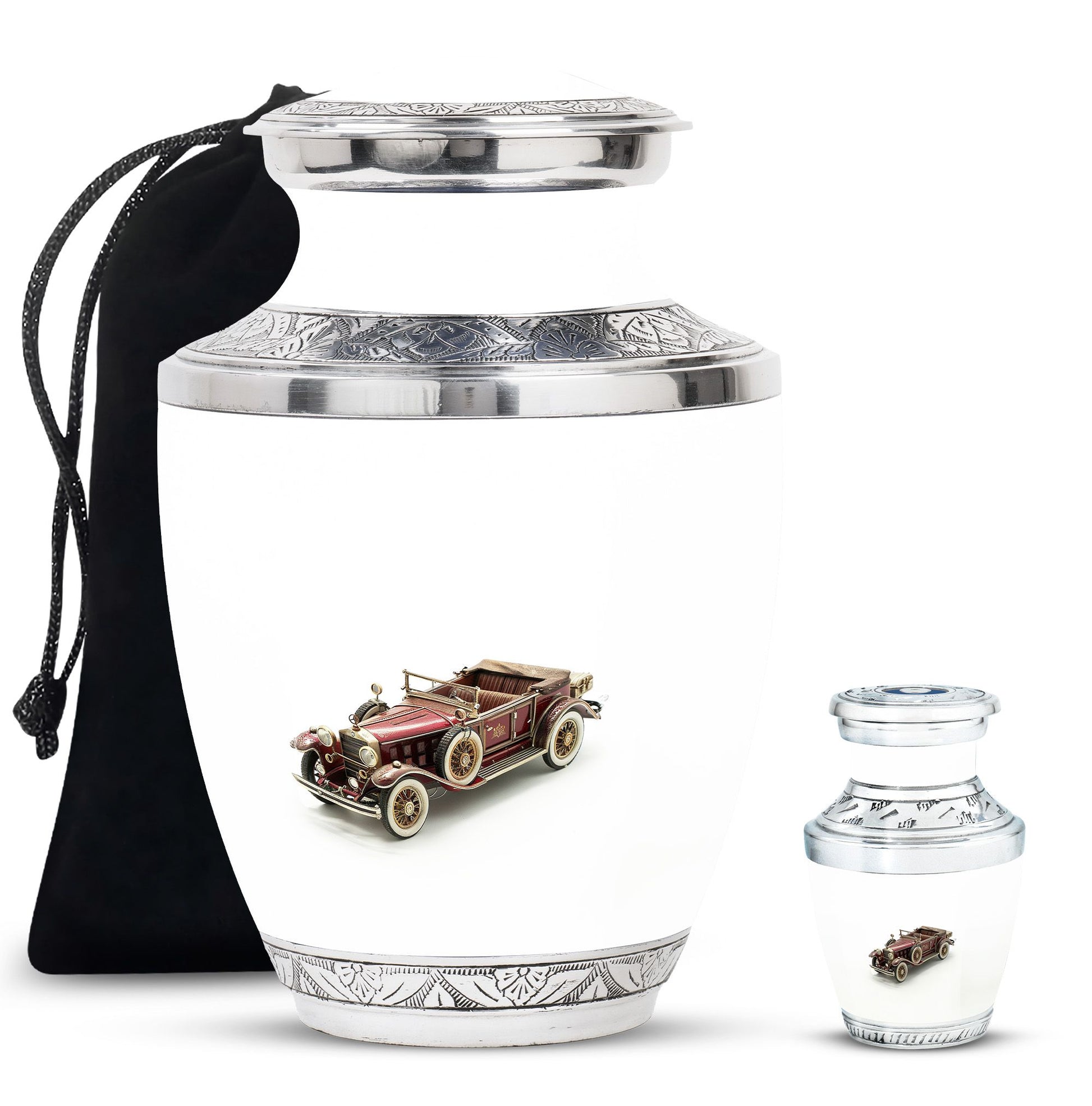Car Theme Large Urn With 1 Keepsake Urn