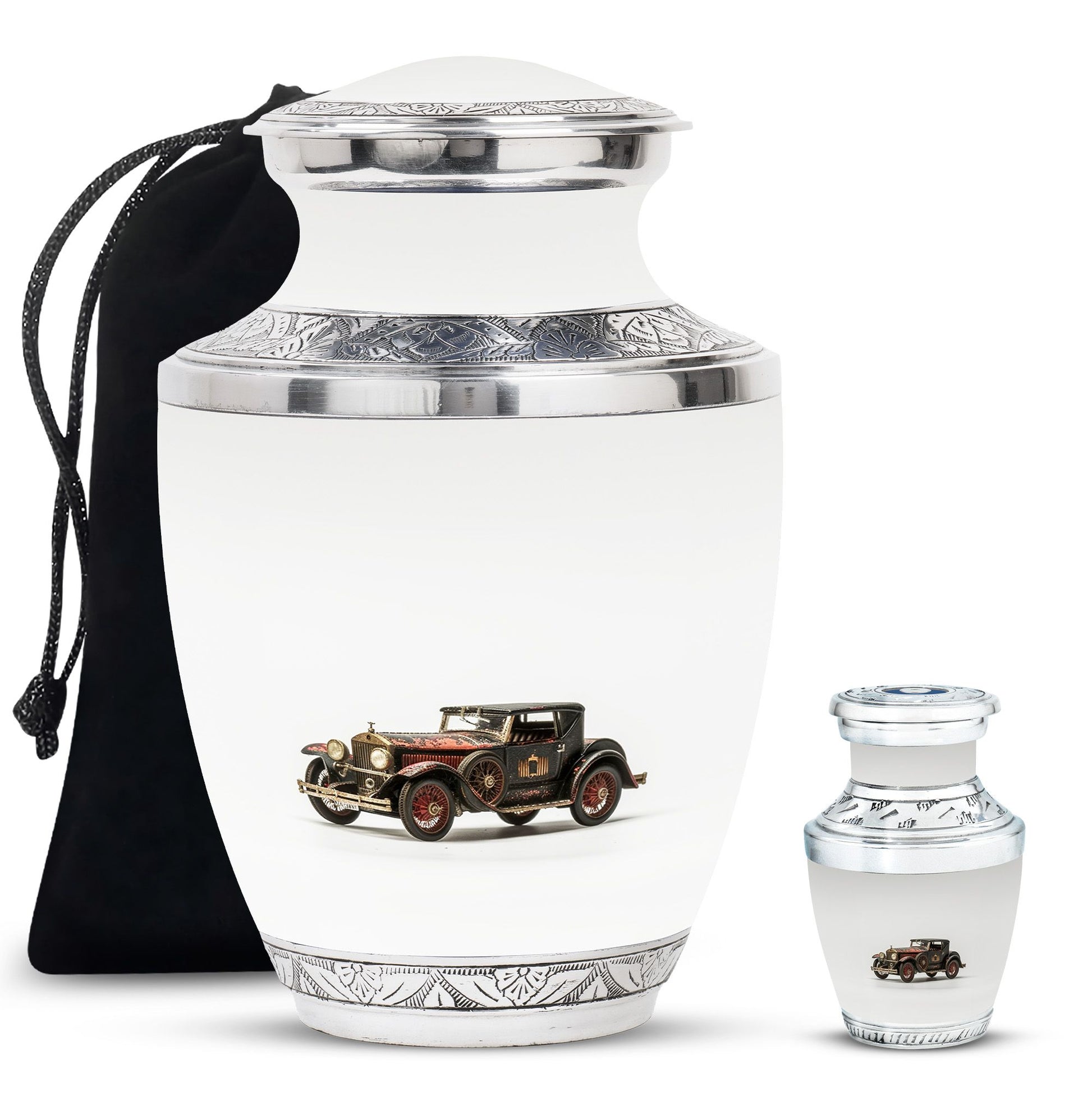 Car Theme Large Urn With 1 Keepsake Urn