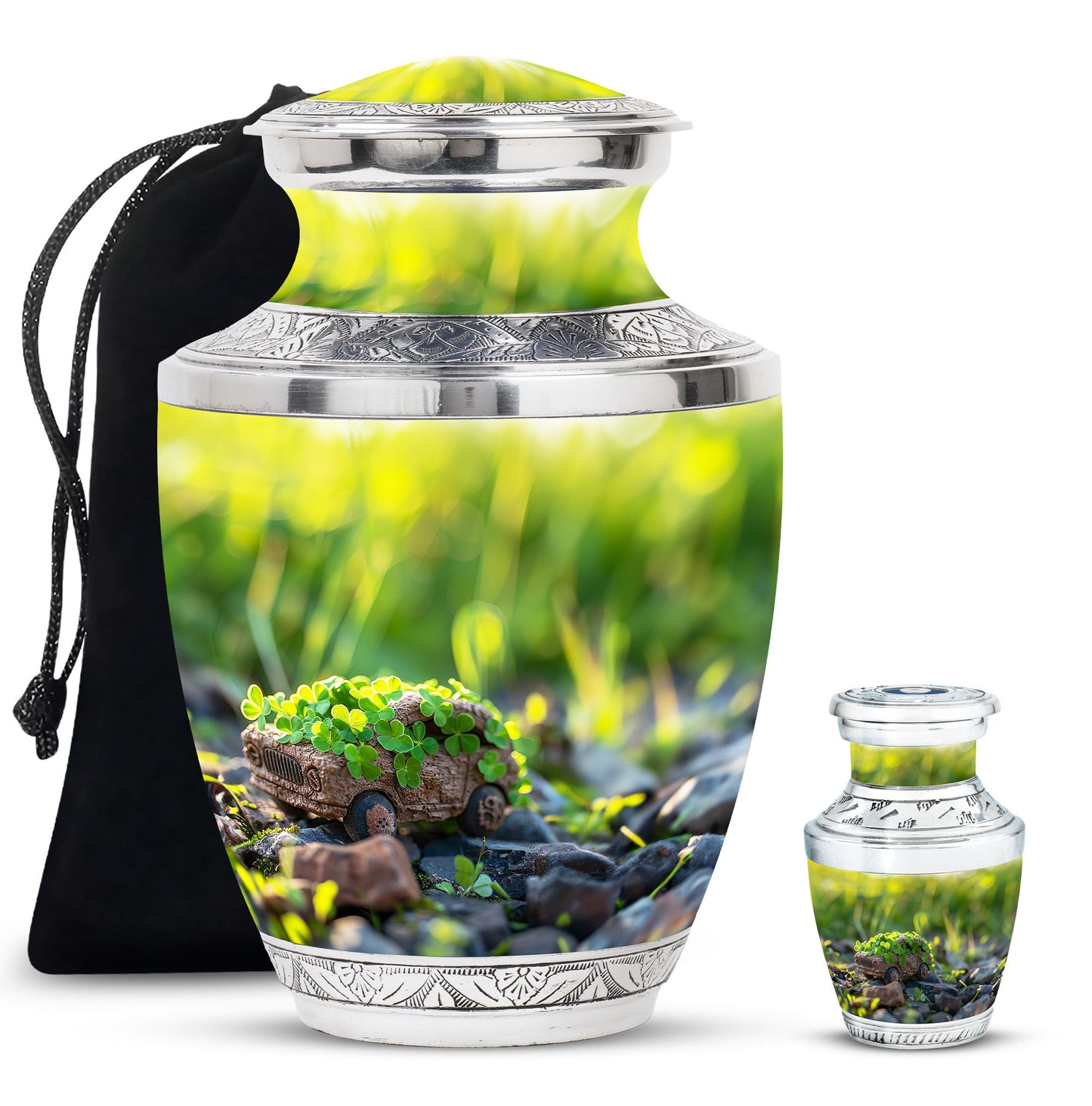 Car Theme Large Urn With 1 Keepsake Urn