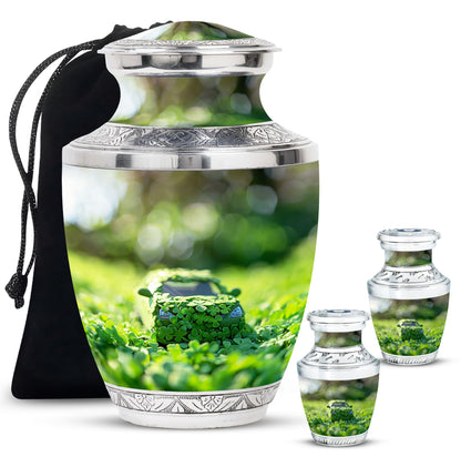 Car Theme Large Urn With 2 Keepsake Urn