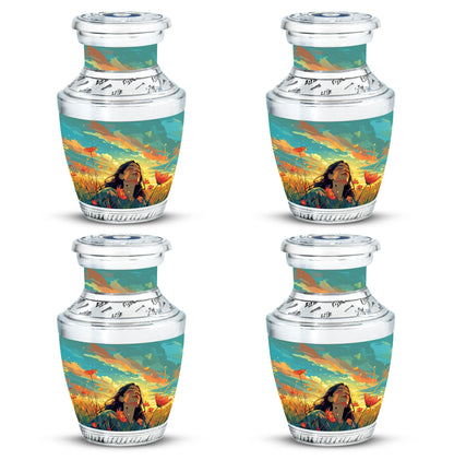 Flower Theme 3 Inch Keepsake Pack of 4