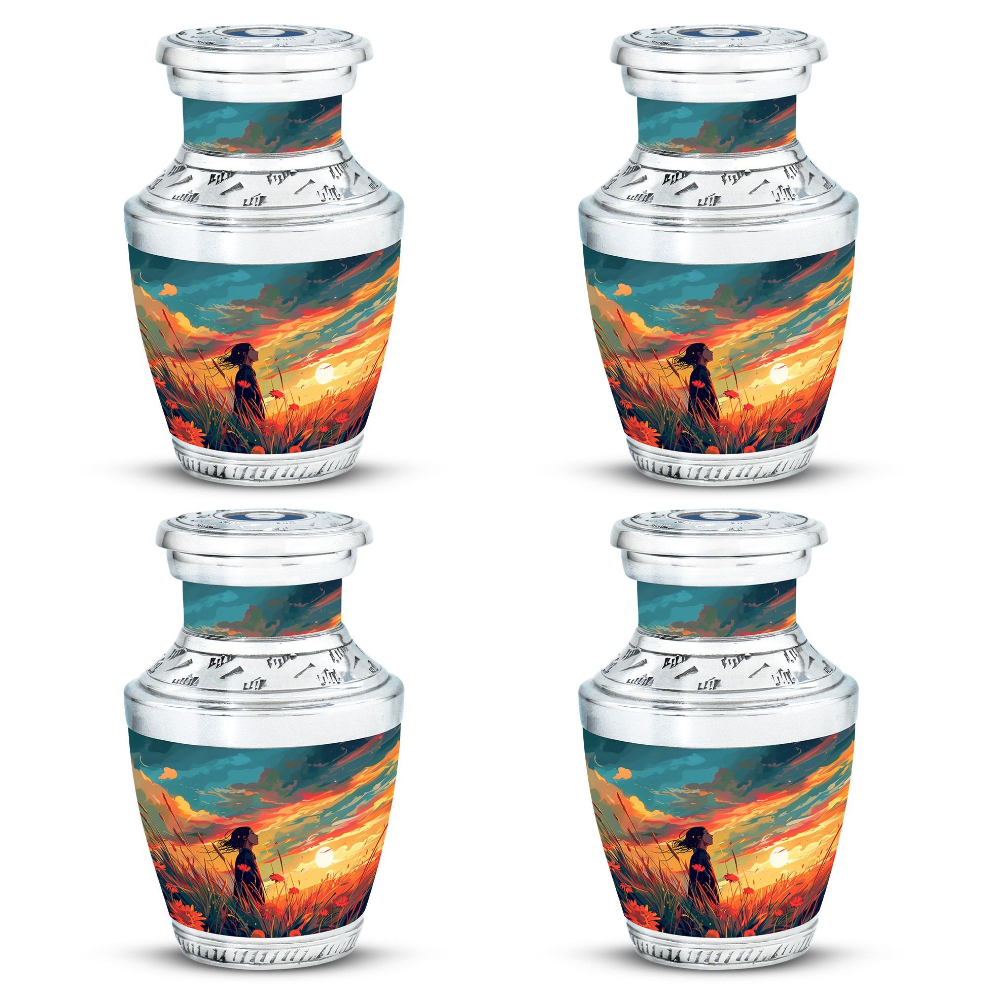 Flower Theme 3 Inch Keepsake Pack of 4