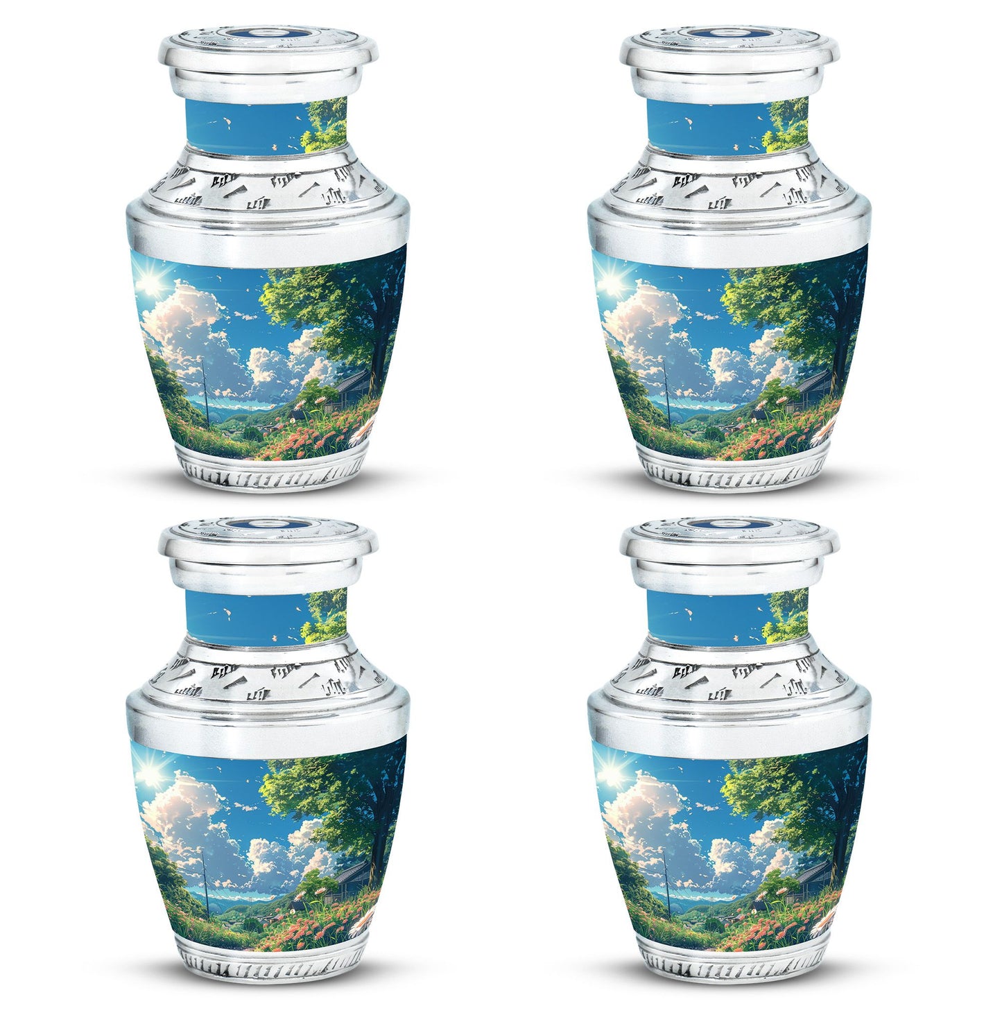 Flower Theme 3 Inch Keepsake Pack of 4