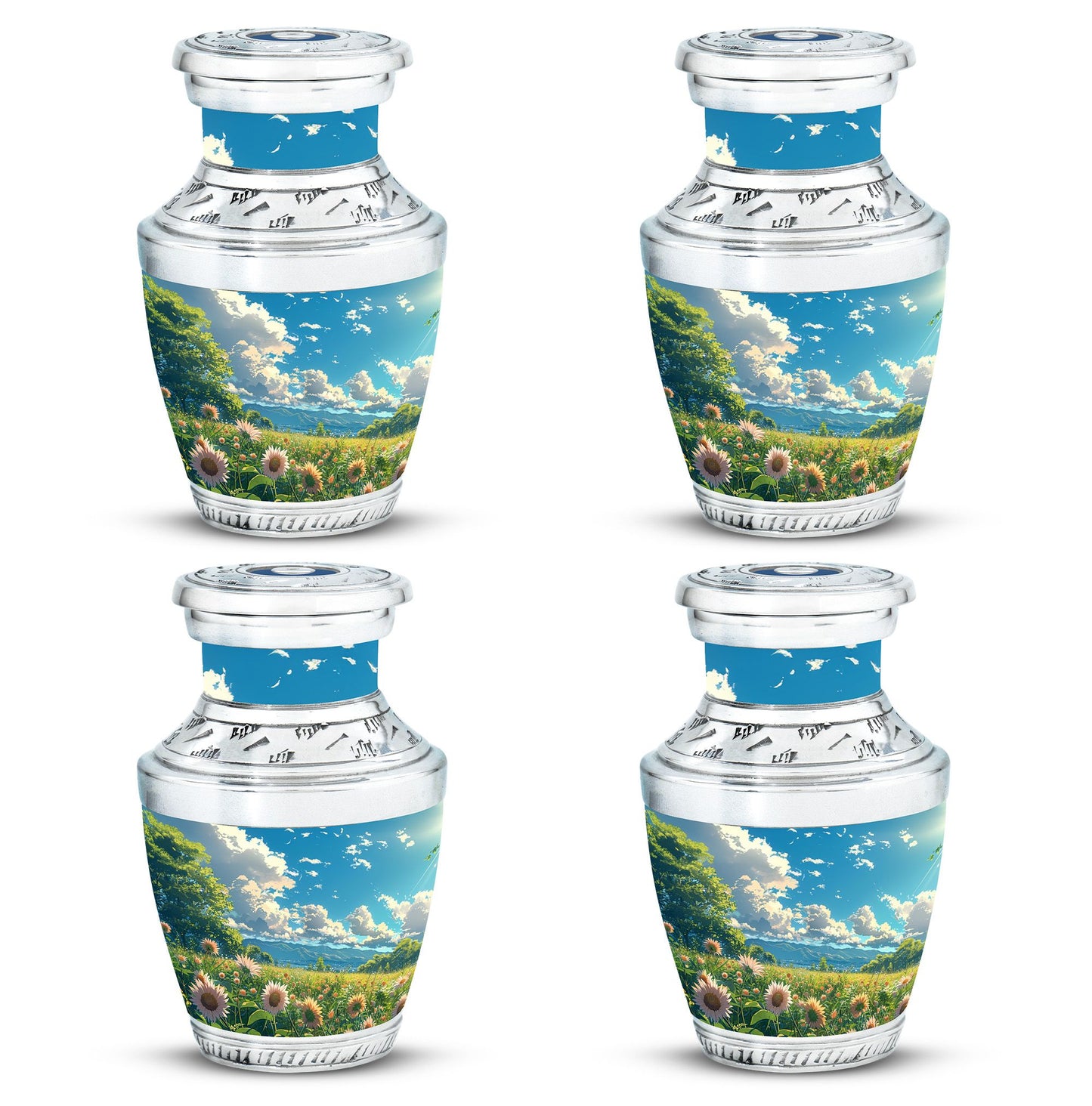 Flower Theme 3 Inch Keepsake Pack of 4