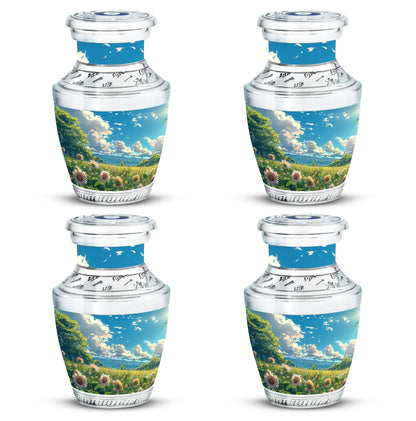 Flower Theme 3 Inch Keepsake Pack of 4