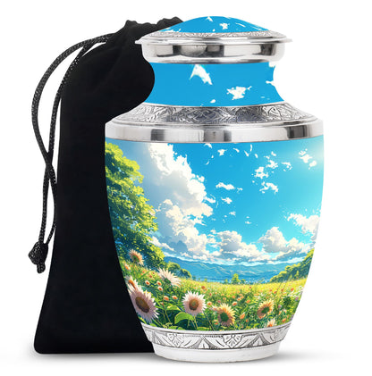 Flower Theme Large Urn 10 Inch