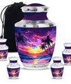 Sunset Theme Large Urn With 4 Keepsake Urn
