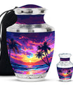 Sunset Theme Large Urn With 1 Keepsake Urn