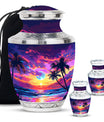 Sunset Theme Large Urn With 2 Keepsake Urn