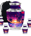 Sunset Theme Large Urn With 4 Keepsake Urn