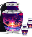 Sunset Theme Large Urn With 2 Keepsake Urn