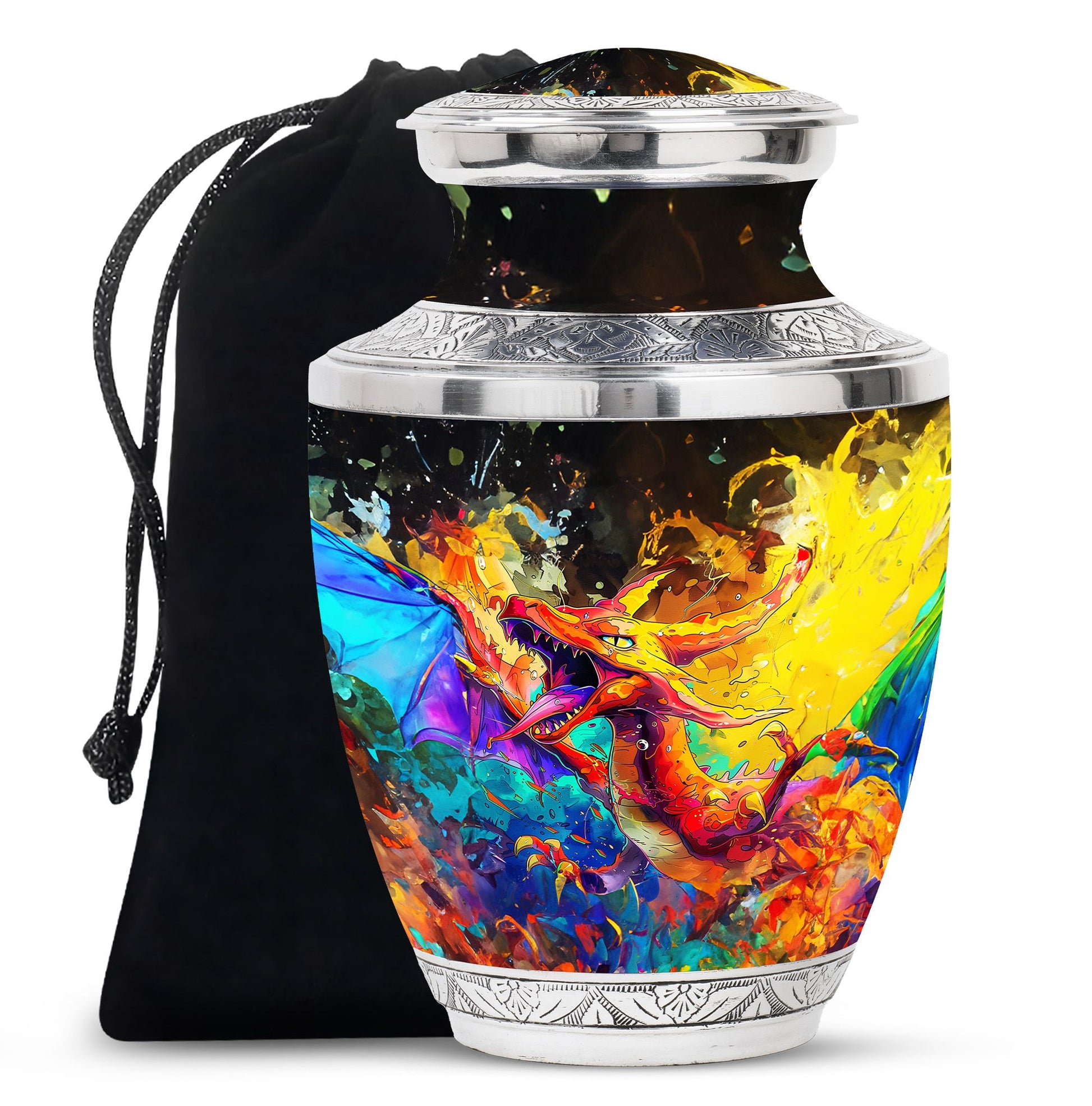 Dragon Theme Large Urn 10 Inch