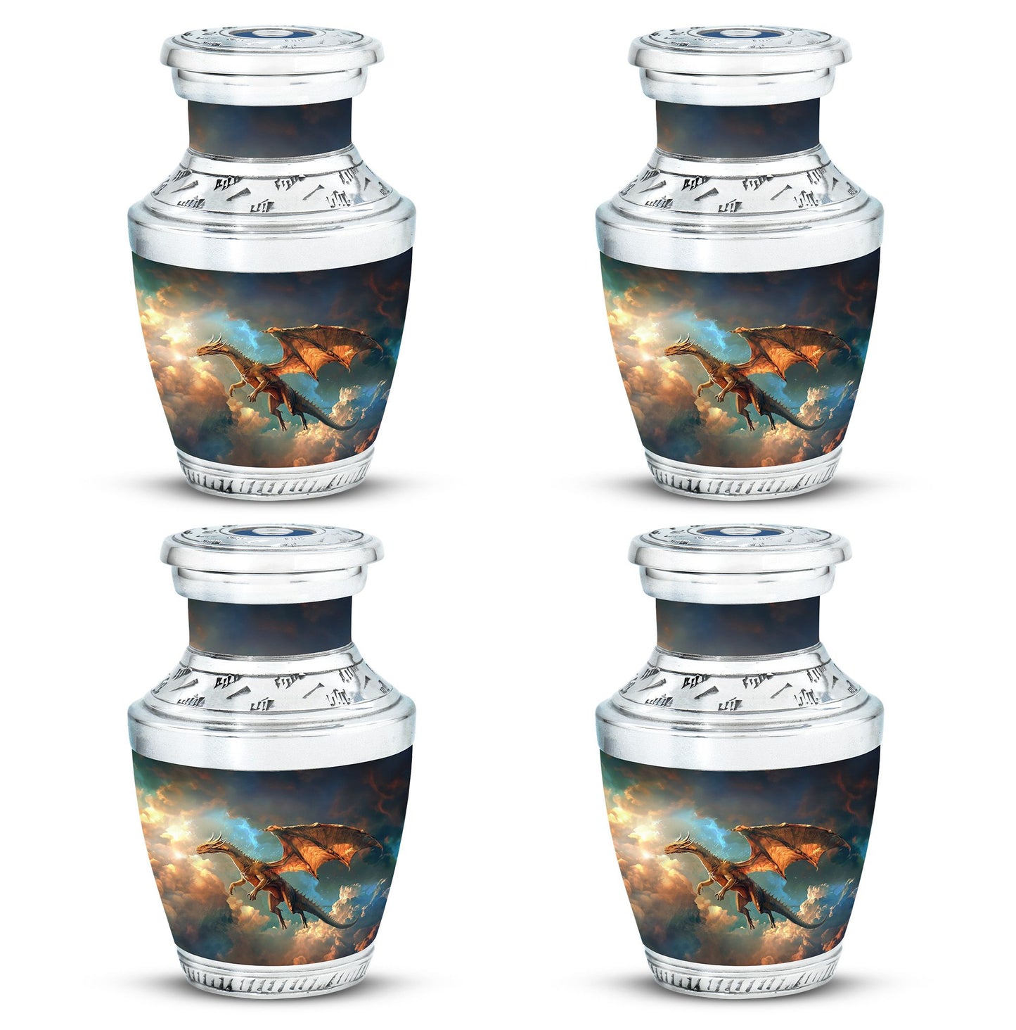 Dragon Theme 3 Inch Keepsake Pack of 4