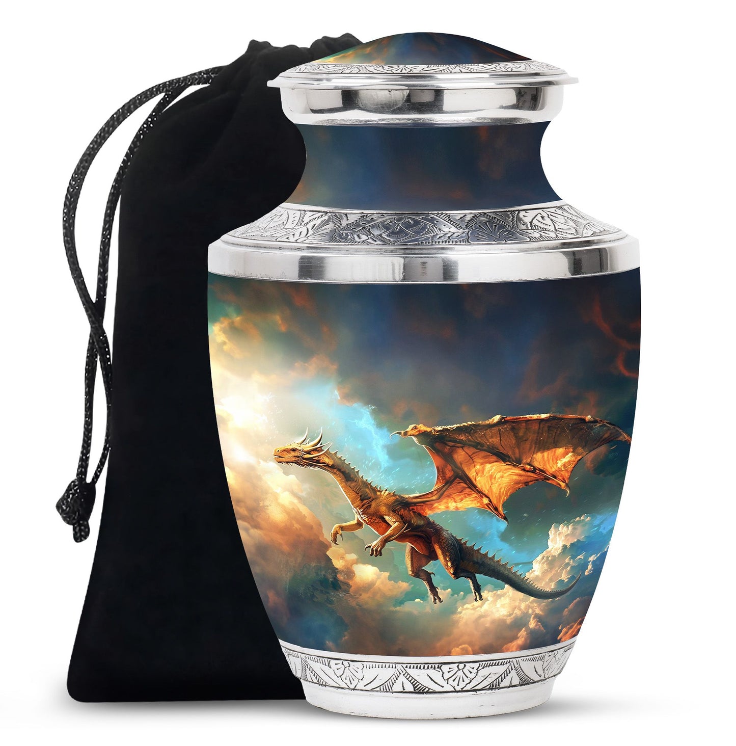 Dragon Theme Large Urn 10 Inch