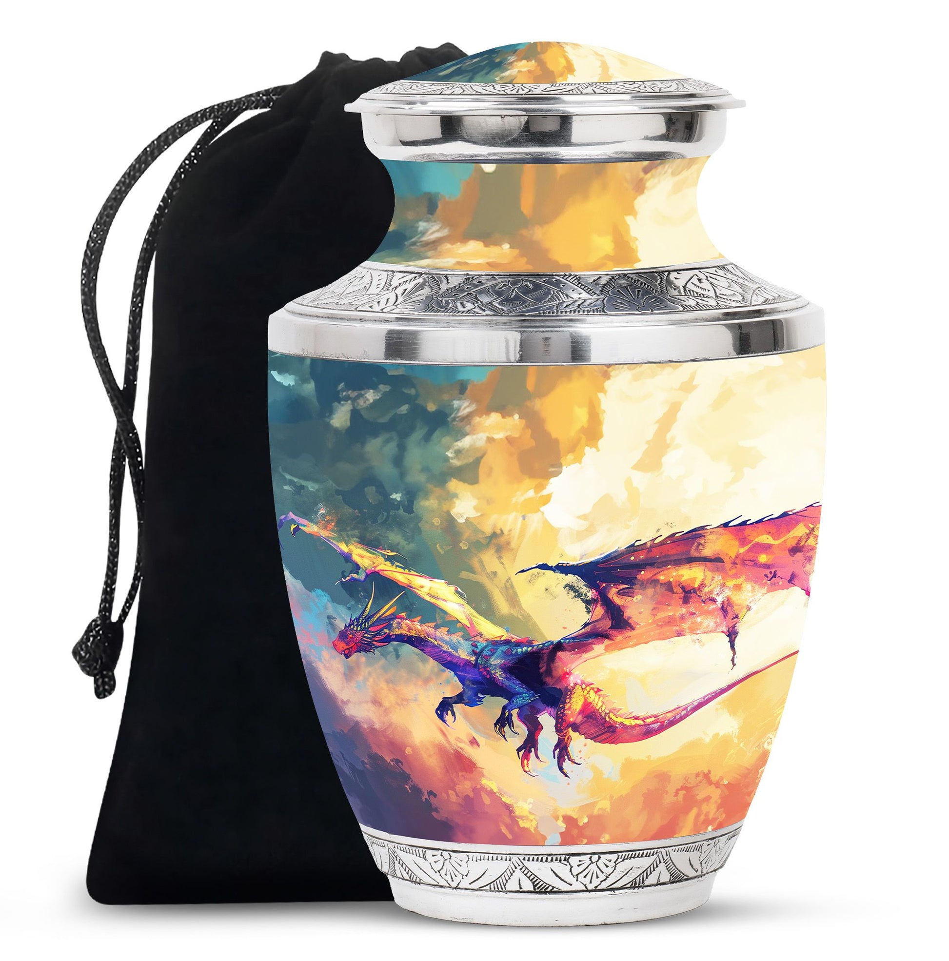 Dragon Theme Large Urn 10 Inch