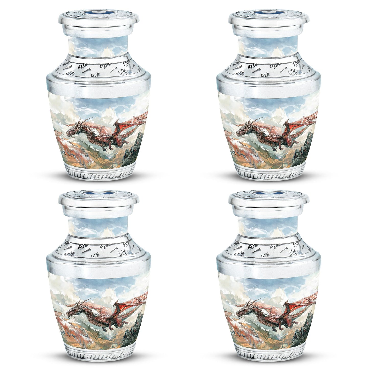 Dragon Theme 3 Inch Keepsake Pack of 4